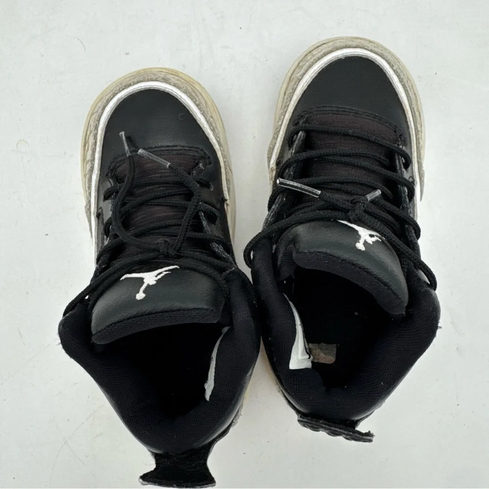 Nike Air Jordan Baby Black White Grey AA2560-021 Toddler Size 8C - Picture 6 of 8